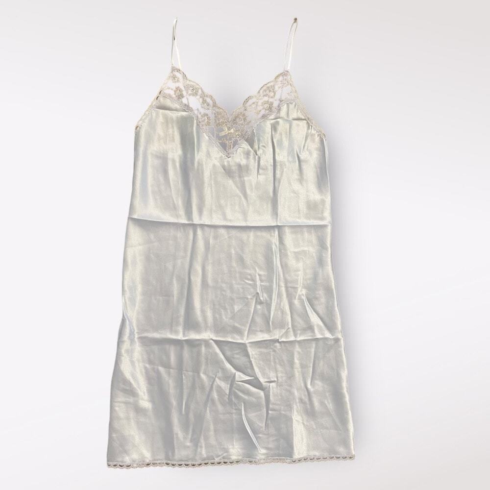 Lady Manhattan Vintage‎ Purple Lace Mini Slip Dress Size Medium Coquette Y2K